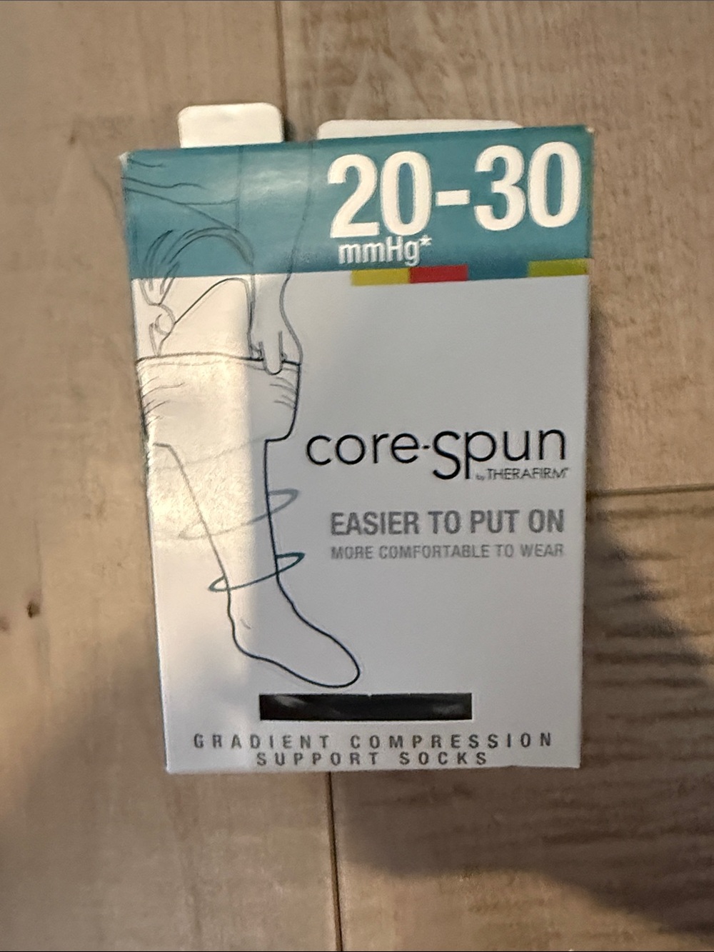 Core-Spun Gradient Compression Support Socks - Light Blue (20-30 mmHg)
